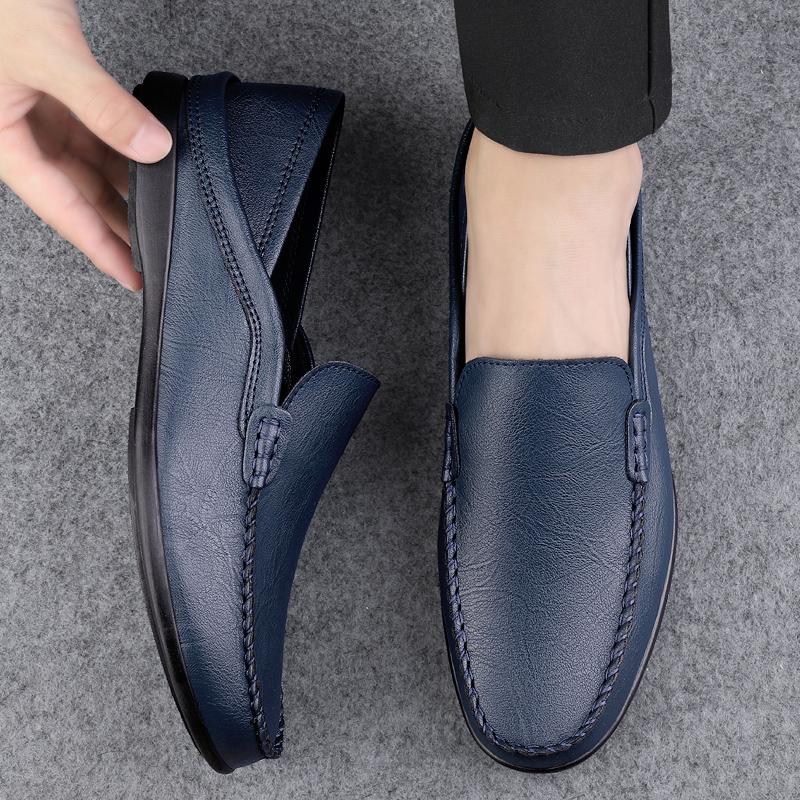 New Moccasins Penny Loafer ShoesD riving Shoes Comfy Non-slip Slip on Faux Suede Shoes Footwear Metal Statue Lazy Beanie Shoes