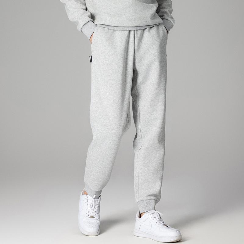 Li Ning Badminton Series Mid-Rise Loose Fit Cuffed Drawstring Casual Knit Sports Pants Men Bottoms Light-Gray AKLTC93-2