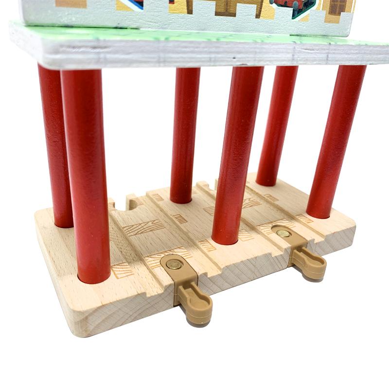 Children Track Game Toy Luxury Wood Track Accessories Scene Beautiful Station Compatible Train Wood Boys Gifts