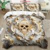 Baroque Gold Skull Bedding Set 3D Print Duvet Cover Pillowcase Set Soft And Durable Fabric For Bedroom Decor