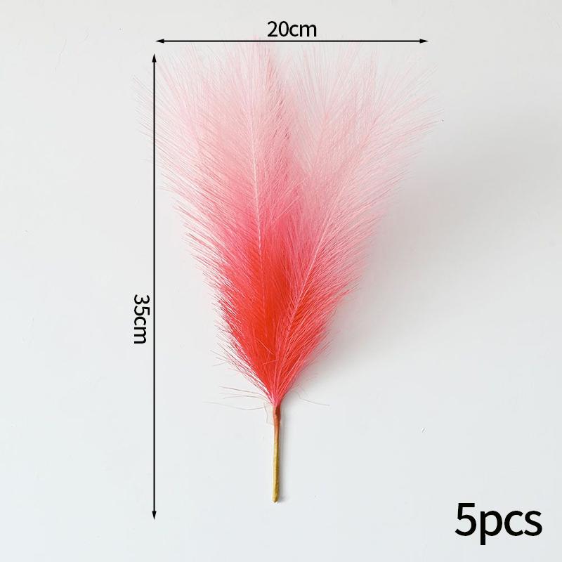 Simulated Reed Pampas Grass Artificial Plant Colorful Feather Decoration For Wedding Banquet Arrangement Shop Store Decor Props