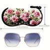 Hanging Rose Flower Print Eyeglass Case Soft Reading Glass Pouch Portable Sunglasses Holder  Gifts