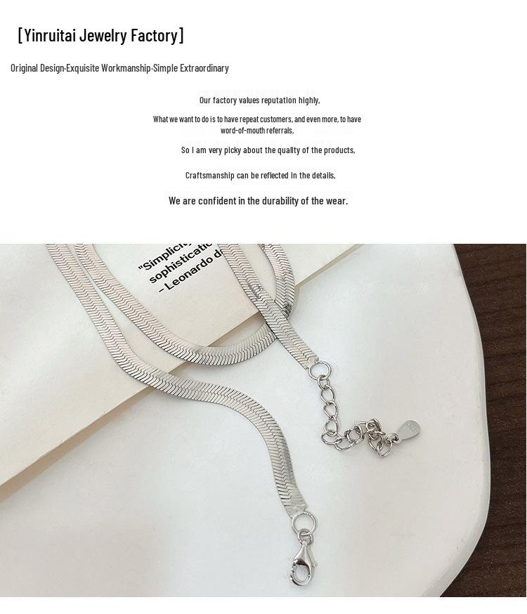 S925 Sterlingsilber Koreanische Schlangenkette – Schlichte & Vielseitige Retro-Choker-Halskette für Damen