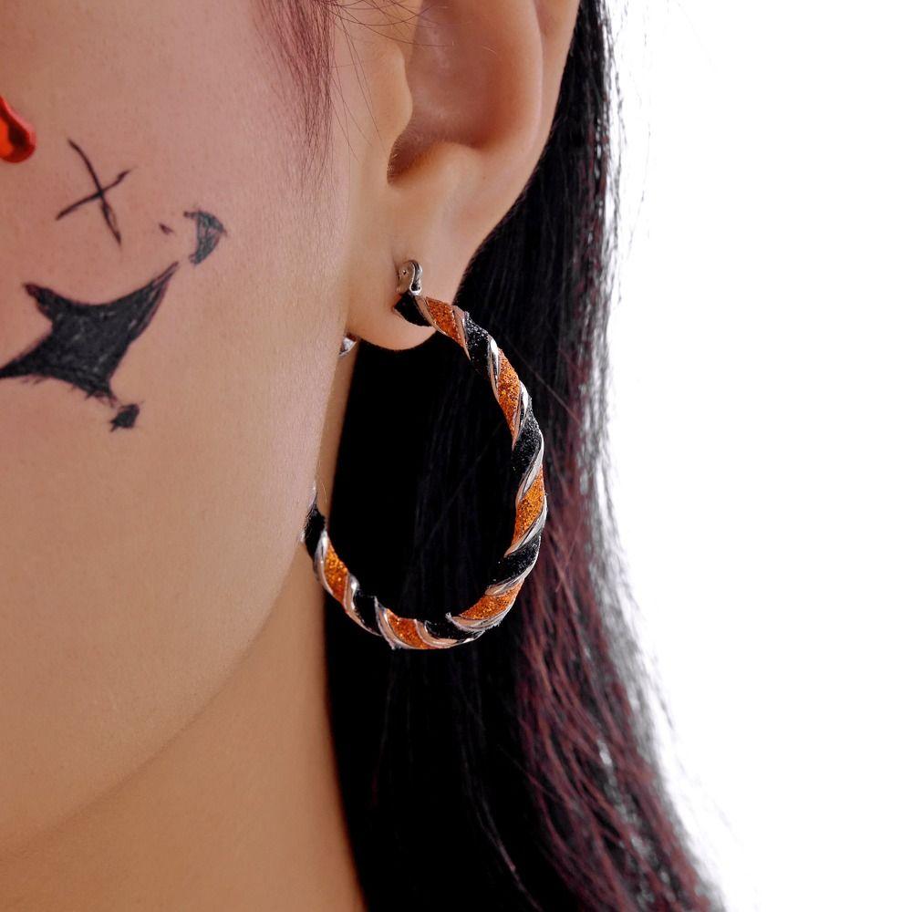 Rhinestone Halloween Earrings Ghost Spider Dangle Earrings Pumpkin Ear Studs  All Saints' Day