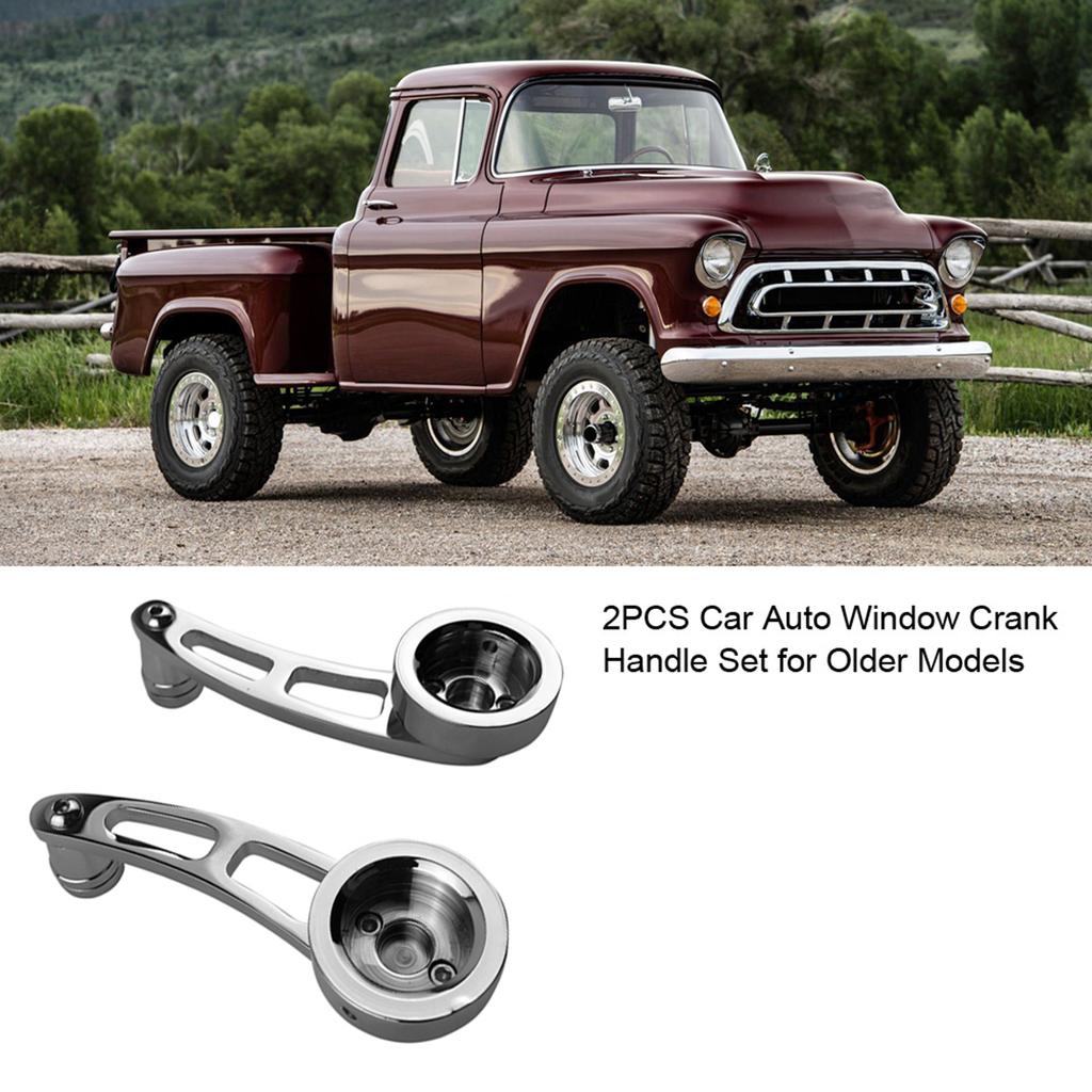 2PCS Vintage Car Auto Window Crank Handle Set, Aluminium Alloy Auto Window Handle Kit for Older Model