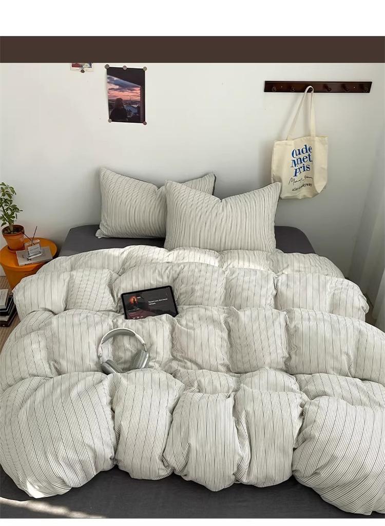 Minimalist Nordic Style All Cotton Color Woven Four Piece Set - Muyun