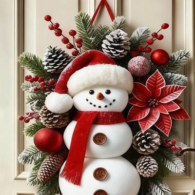 Weihnachts-Türdekoration Schneemann Niedlich Wohnkultur Weihnachts-Türbanner Große Ornamente Für Außenwand Schlafzimmer Wohnzimmer Terrasse