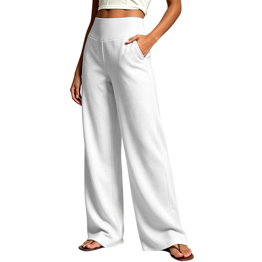 Women Wide Leg Sweatpants High Waist Lounge Pants Loose Fit Casual Long Trousers with Pockets for Everyday Wear