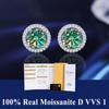 D VVS1 Moissanite Stud Earrings For Women Pass Diamond Tester Pen S925 Platinum Plating Moissanita With 2 GRA Certificates