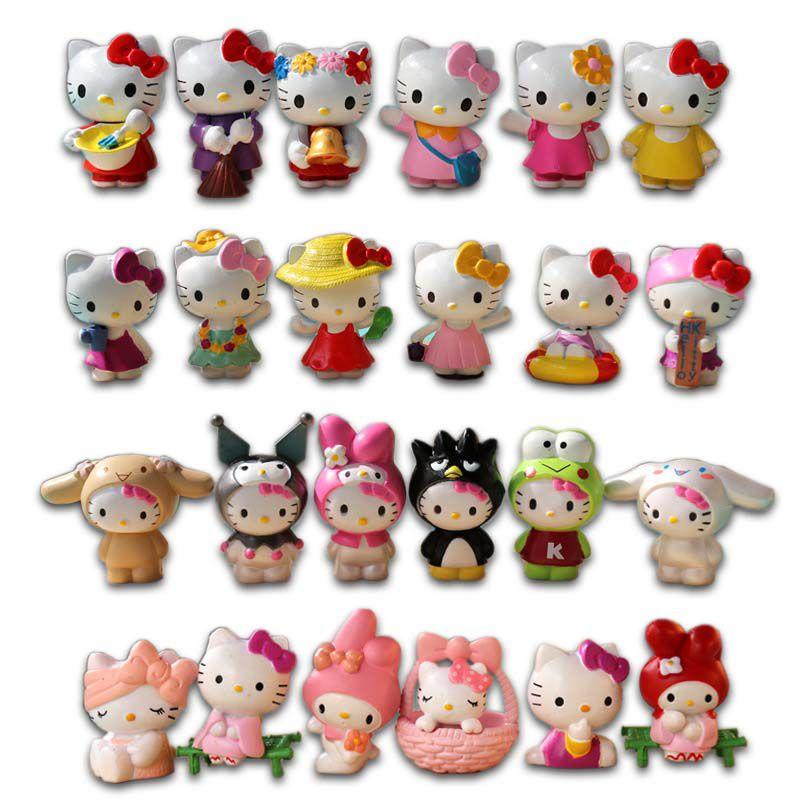 Adorable 6pcs Hello Kitty Kuromi Sanrio Cute Dolls Accessories For Collectors