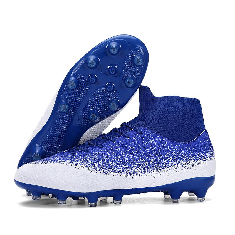 High-top Actual Combat Football Shoes Men's Spikes Grass Kicking Shoes Adult and Older Children's Game Training Shoes