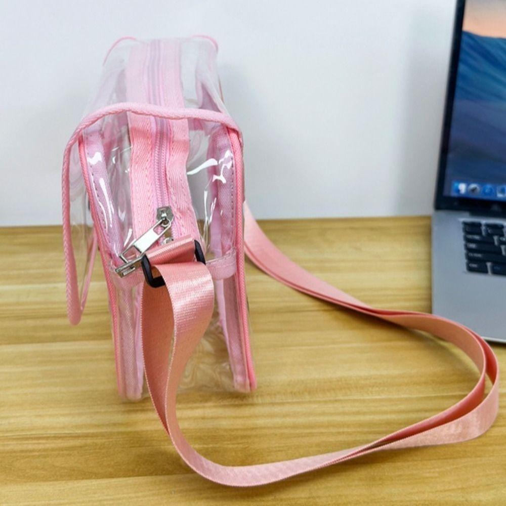 Zipper Shoulder Bag Transparent Tote Handbag Trendy Crossbody Bag  Travel