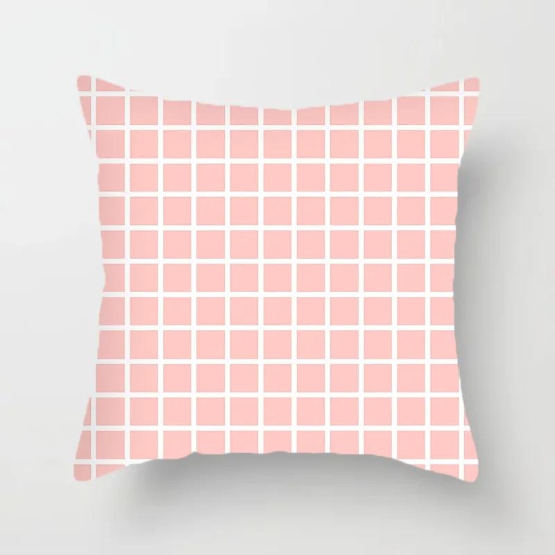 Geometryczna Prosta Różowa Poszewka na Poduszkę Biuro Sofa Poszewka na Poduszkę Luksusowy Wystrój Domu Poszewka na Poduszkę