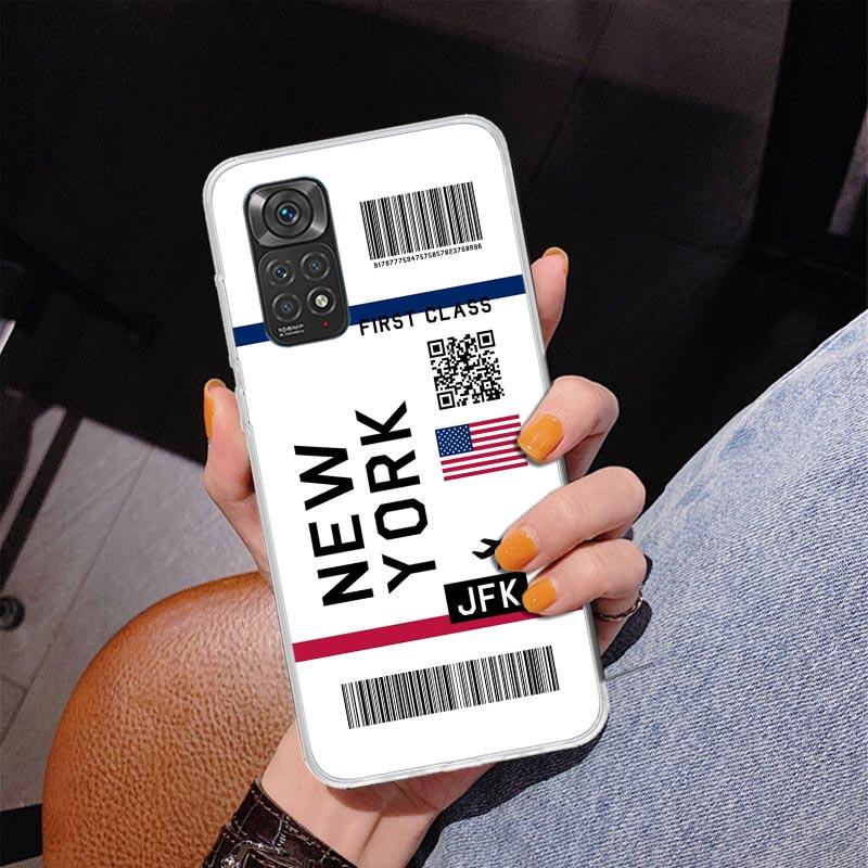Travel Ticket Label Phnoe Case for Phnoe Case for Xiaomi Redmi Note 15 14 14S 13 Pro Plus 12 12S 11S 11E 10S 10 11T 5G Unique Co