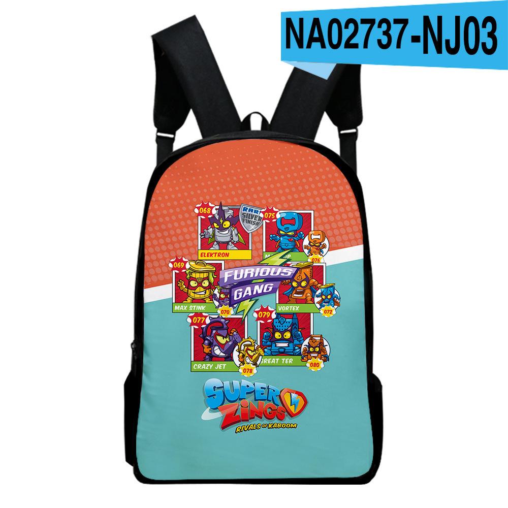 Harajuku Youthful Novelty Superzings Student School Bags Notebook Backpacks 3D Printed Oxford Waterproof Boys/Girls Travel Bags