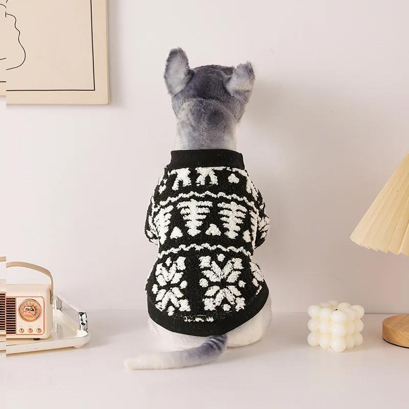 Christmas Knitted Sweater Pet Autumn/Winter Dog Clothing Warm Cat Universal Clothing Two Leg Clothing Pet Supplies