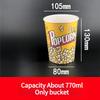 Large Capacity Popcorn Bucket Disposable Food Grade Paper Bucket Thickened Packag Box for Cinemas Oil Proof and Leak Proof Snack Packaging Container