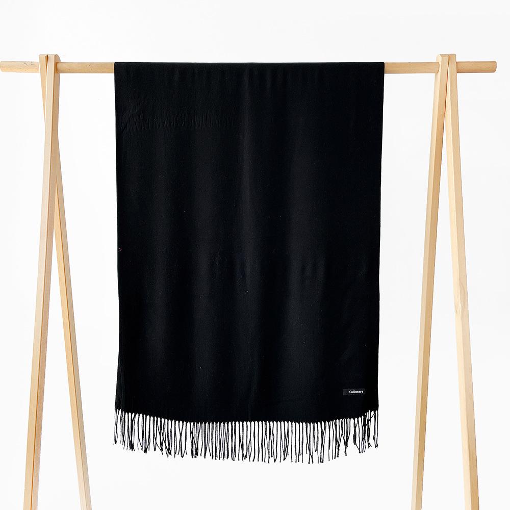 Autumn and winter scarf women's monochrome sheep sticky imitation cashmere scarf warm shawl versatile fringed scarf shawl