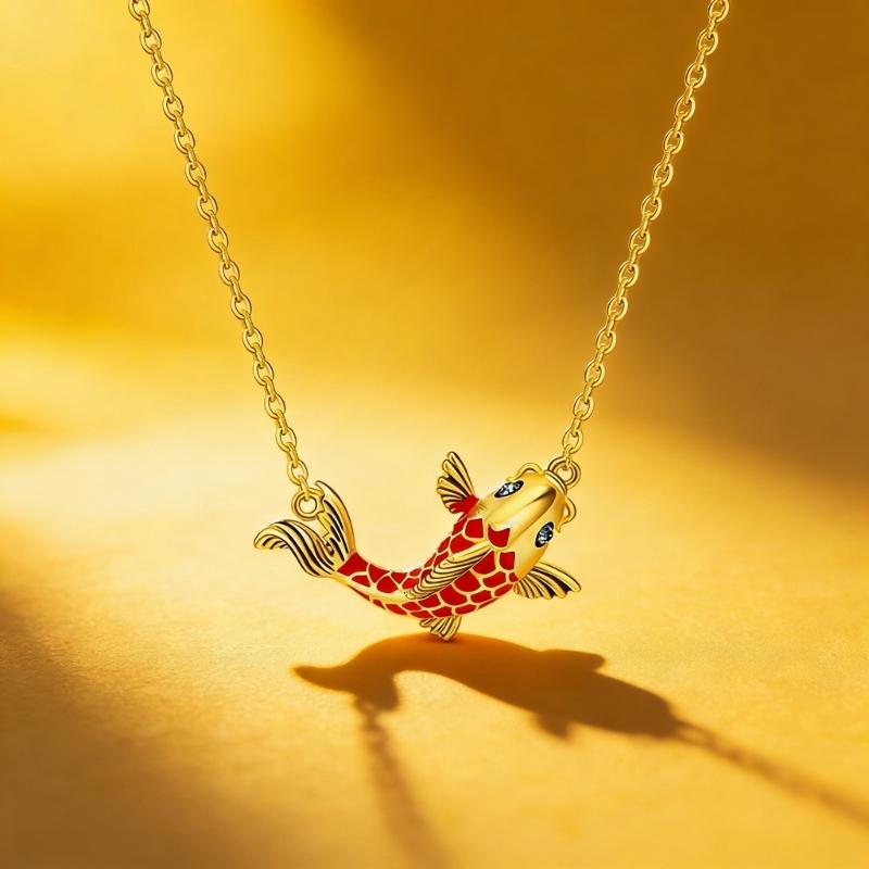 Elegant Fish Necklace Alloy Clavicle Chain Adjustable Length Neckchain For Women Fashion Jewelry Gift