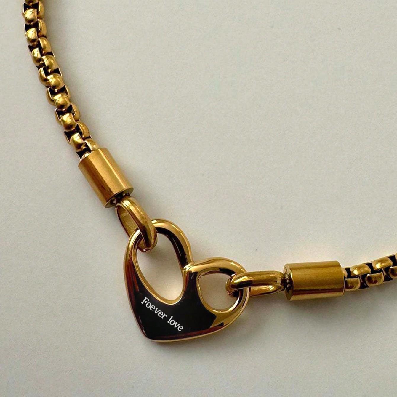 Double Sided Love Versatile Necklace Foever love золотой