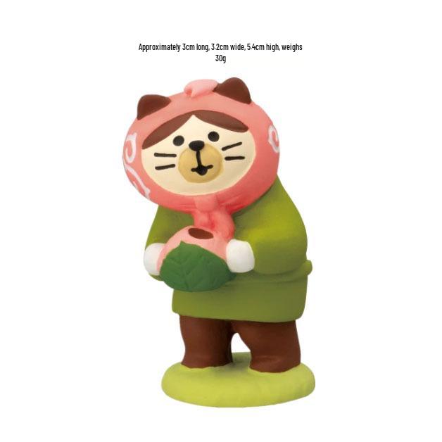 ZAKKA Japanese Cat Resin Figurine - Flower Viewing Festival DIY Trendy Blind Box Toy, Decoration, Gift & Ornament