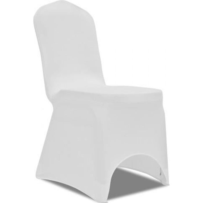 Housse pour chaise - Blanc - 50 pièces - Extensible - Lavable - Intérieur