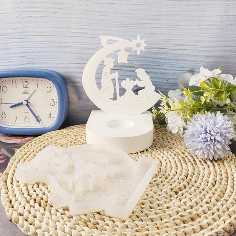 Krybbespill Silikonstøpeformer Gjenbrukbar Silikonform Enkel Slipp Krybbespillform Støpeformer Trygg Non-Stick Stearinlysform For