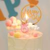 1pc Pink Numbered Birthday Candles Golden Bow Cake Decoration for Children boys Girls Teenage Birthday Baking Decoration Plugins