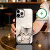 Cartoon C-Cat A-Art Magnetic For Magsafe Wireless Charging Phone Case For iPhone17,16,15,14,13,12,11 Plus,Pro Max
