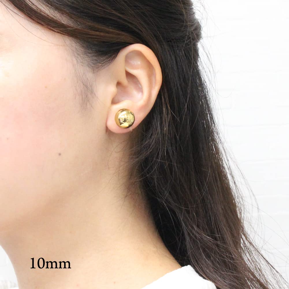 Shop Made In Japan Earrings Pearl Reversible 2way Earrings Resin Metal Hypoallergenic Nife0057 8mm Gold Metal [Jewelry M] Non-pierced Women's (Pearl +