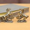 Antique Solid Brass & Copper Horse Figurine: Wealth-Attracting Desktop Ornament