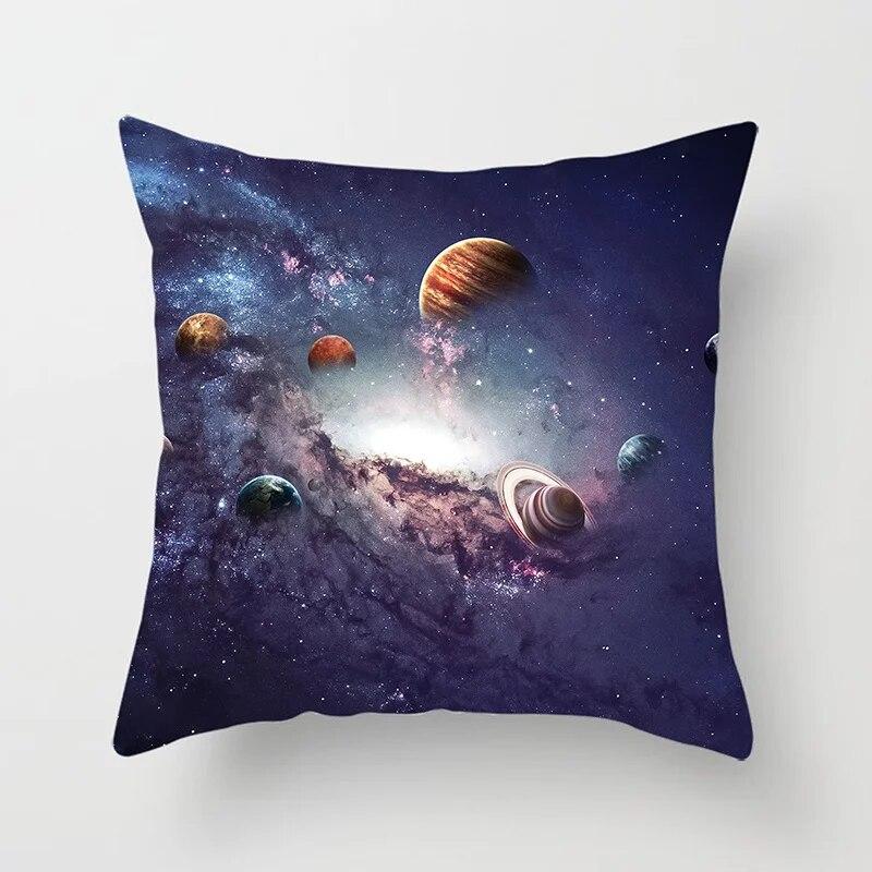 Starry Sky Landscape Planet Series Printed Pillowcase Sofa Seat Cushion Cover Future Sense Home Decoration Embrace