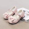 Girls High Heeled Dress Shoes Princess Chic with Double Bow-knot Kids Princess Wedding Party High Heels Fashion Leather Shoes