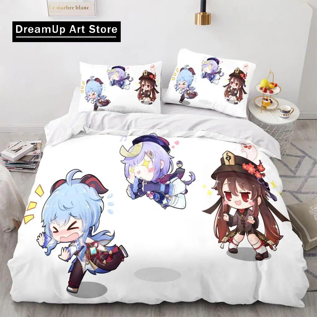 3D Print Anime Genshin Impact Xiao Bedding Set Boys Girls Twin Queen Full Size Duvet Cover Pillowcase Bed Adult Bedroom