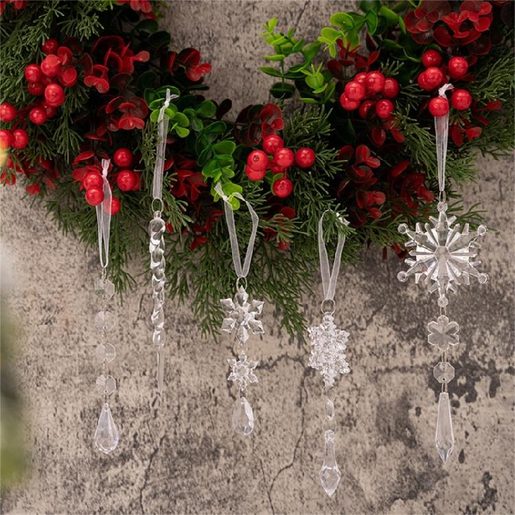 18Pieces Premium Acrylic Ice Christmas Ornamentation Crystal Snowflake Transparent Decors For Indoor Festival Display