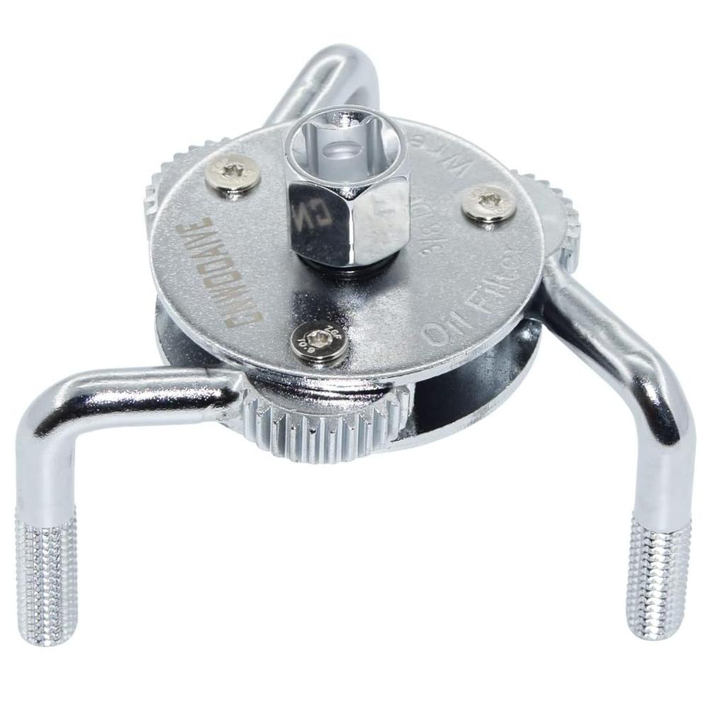 Oil Filter Wrench 3 Jaw Adjustable Oil Filter Removal Tool Use From 2-1/2  to 4-3/4  In Diameter серебряный