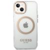 Guess Guhmp14Mhtrmd Iphone 14 Plus / 15 Plus 6.7 Złoty/Gold Hard Case Metal Outline Magsafe