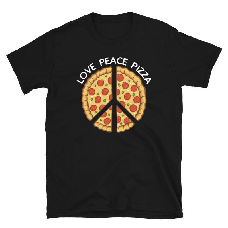 Italian Pizzeria Foodie Love Peace Pizza Lover ShortSleeve Unisex TShirt