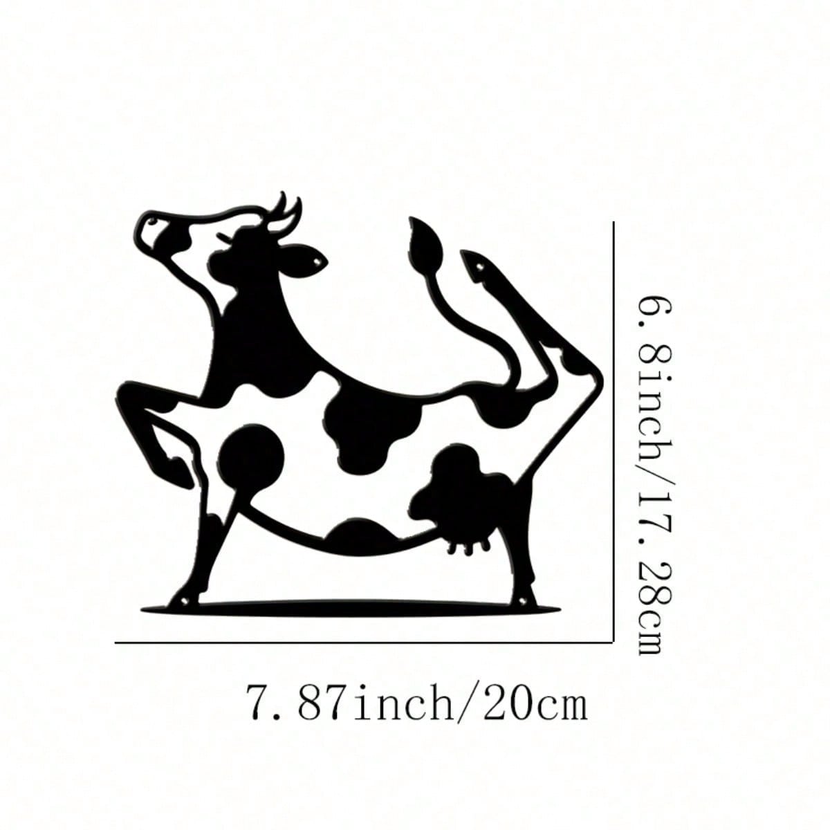 

Dancing Cow Metal Wall Art Farmhouse Decor Sculpture Gift 18x20