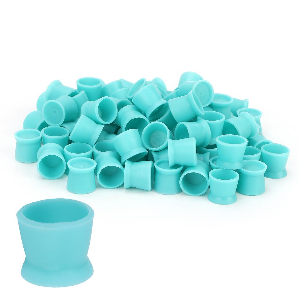 300pcs Tattoo Ink Pigment Cup Disposable Silicone Eyebrow Lip Eyes Tattoo Pigment CupBlue