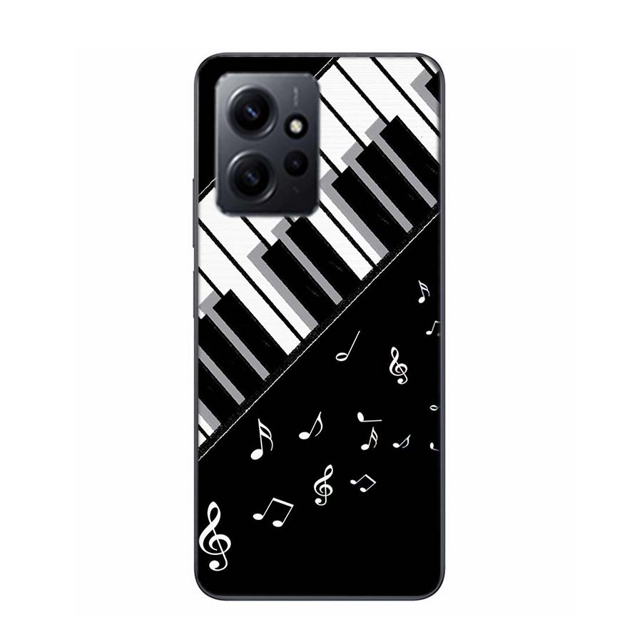 Piano Keys Musical Phone Case For Redmi Note 13 5G 14 Pro Plus Redmi 12 12C 13C 14C 10 10A 10C 9 9C 9T 9A 8 8A K70 Pro TPU Clear