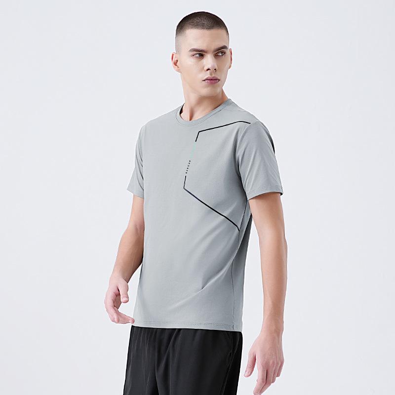 Men s Summer Quick-Dry Breathable Running T-Shirt - European/American Casual Style XL светло-серый
