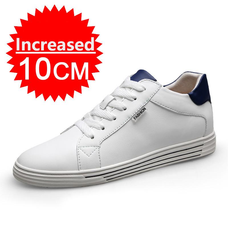 

New Fashion Genuine Leather Elevator Shoes for Men 6cm Invisible Height Increase White Sneakers Cortex Heightening Casual Shoes 42