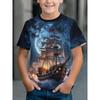Fashion Children's Clothing Crew Neck Short Sleeve 3D Casual Color Printing Casual Short Sleeve Crew Neck T-Shirt