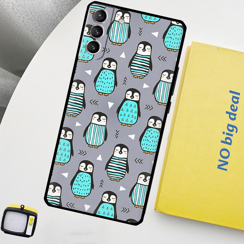 Cute Kawaii Penguin Phone Case For Samsung Galaxy S26 S25 S24 Ultra S20 S21 S22 S23 Plus S10 S24 FE S25 FE Cover