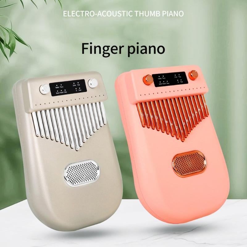 17-tone Smart Kalimba Thumb Piano Bluetooth-compatible Speaker Finger Piano Portable Musical Instrument Gold/Pink