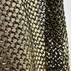 Metallic Interwoven Mesh Knit Fabric Shiny 3D Texture Fashion Designer Fabric For Diy Blouse Sweater Shawl Stage Background
