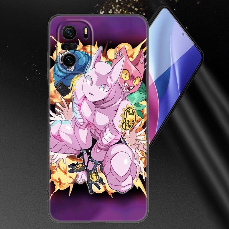 

Чехол для телефона с аниме Killer Queen JoJo для Xiaomi Mi POCO X3 NFC GT M4 M3 12 11T 10T Pro A3 11 Lite NE 5G 12X 11i F3, черный чехол Xiaomi Mi A3