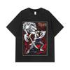 275 GSM Washed T-shirts 100% Cotton Jujutsu Kaisen V65 Yuta Print Unisex Heavy Cotton T Shirt