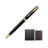PARKER Sonnet Ballpoint Pen, Matte Black GT, Medium Point, Oil-Based Ink, with Original Notebook, Gift Box Set, Officially Imported 1950876 NS